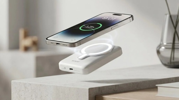 biały magnetyczny powerbank SAVIO BA-13 10000 mAh